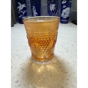Northwood ? Grape Thumbprint Marigold Gold Tumbler Mid Century Carnival Glass